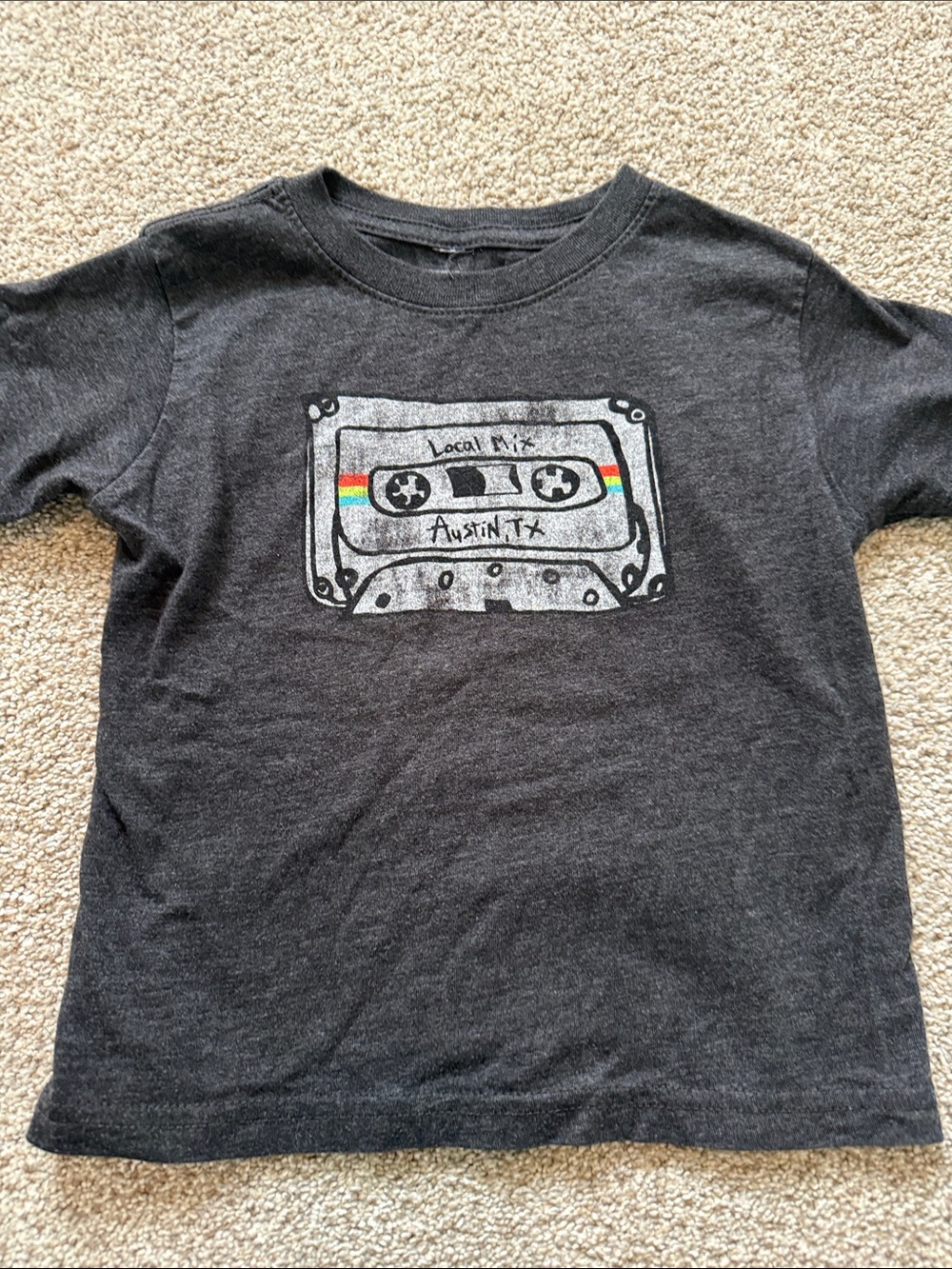 Kids Charcoal Cassette Graphic Tee